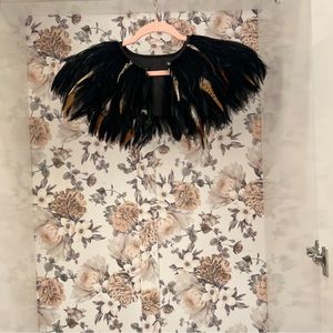 Sold-Black Feather Cape-Sold
